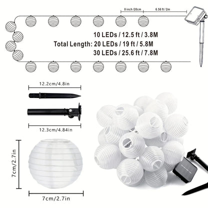 LED Solar Lantern String Lights Outdoor Garland Fairy Lights Solar Powered Garden Decorative