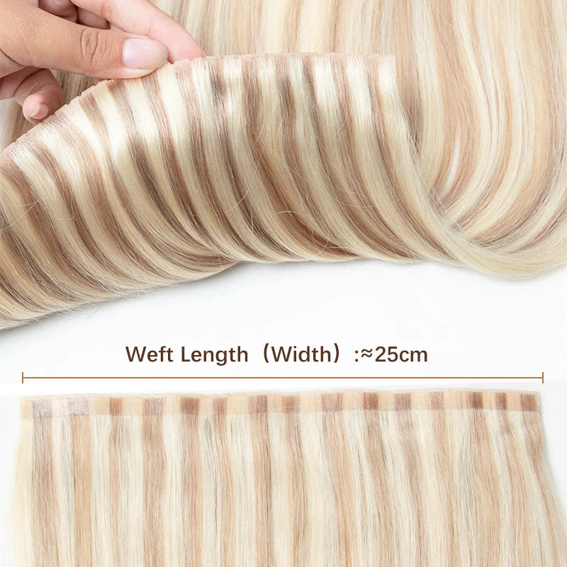 Flat Pu Tape Real Human Hair Wigs