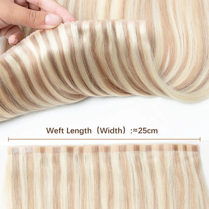 Flat Pu Tape Real Human Hair Wigs