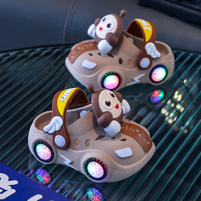 Soft Bottom Anti-Slip Slip-On Car Design Unisex Toddler Slippers