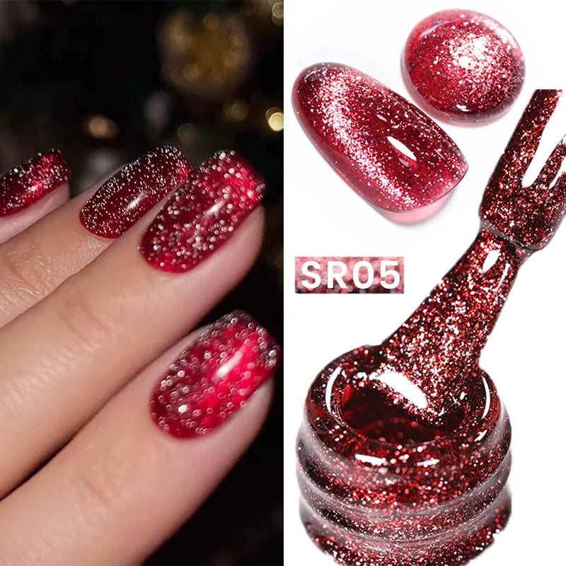 Sparkling Glass Bead Cat Magnetic Gel Nail Polish