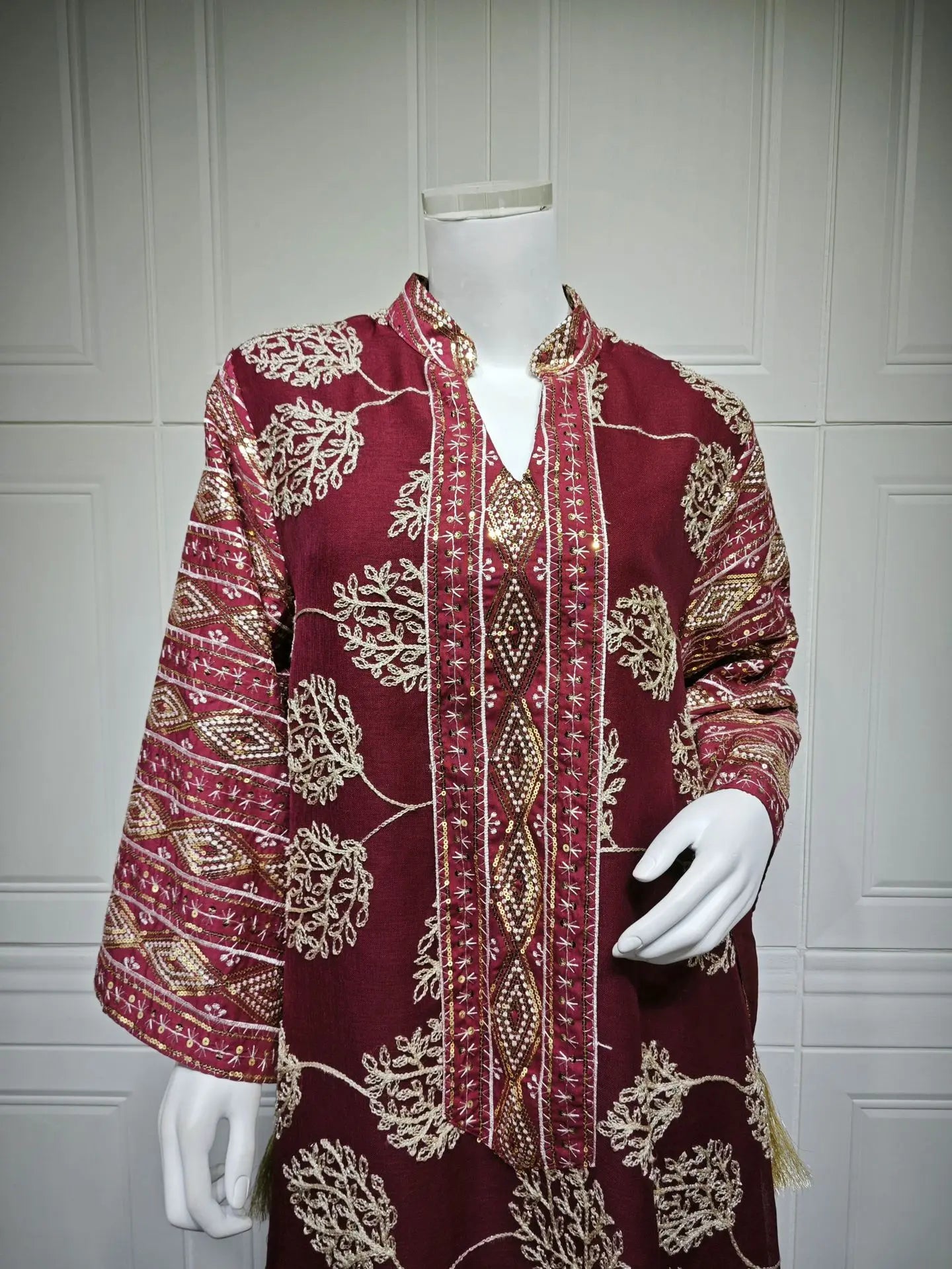 Red Islamic with Gold Detailing Ideal Abayas