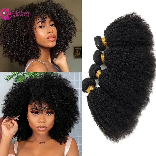 Afro Kinky Curly Bundles Human Hair  Brazilian Wig