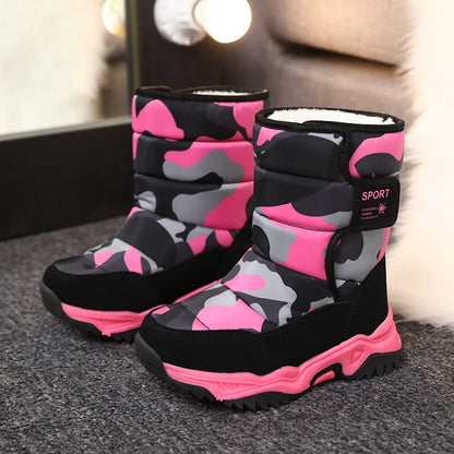 Winter Plush Waterproof Fabric Non-Slip Snow Boots