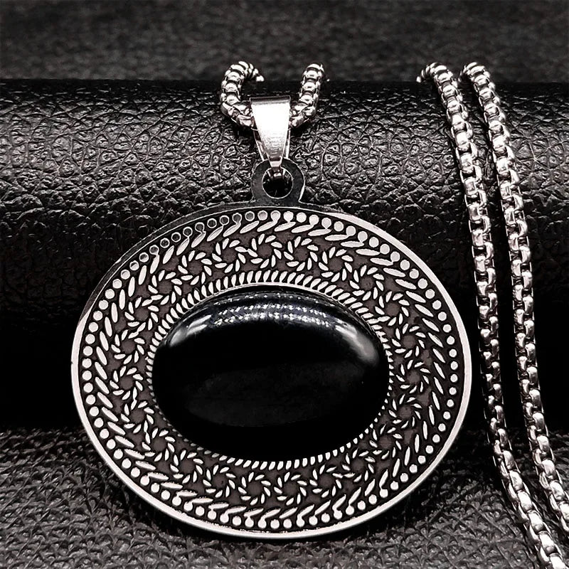 Stainless Steel Bohemia Natural Stone Vintage Necklaces