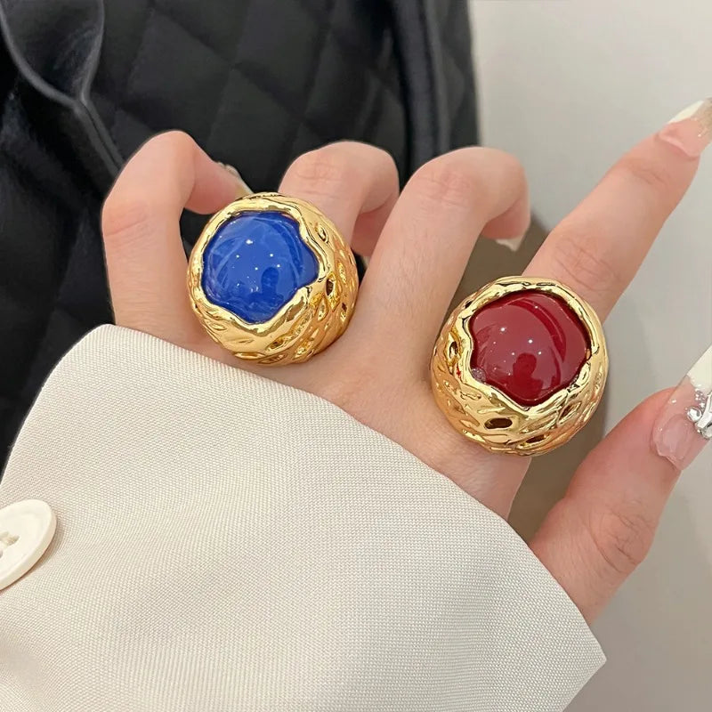 Pretty Geometric Big Finger Rings