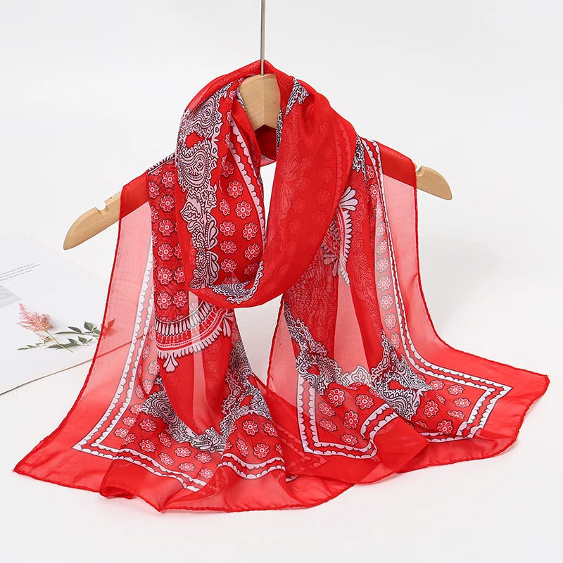 Chiffon Long Silk Scarf Turban