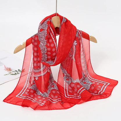 Chiffon Long Silk Scarf Turban