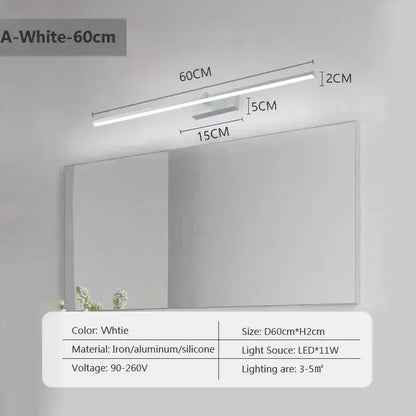 LED Wall Lamp Mirror Decor Lighting 60/80/100cm Long Strip Light