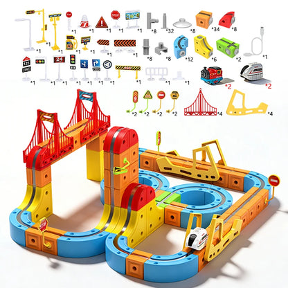 Magnetic Track Electric Train Anti-gravity Kids Magic Cube Car Railway Toy