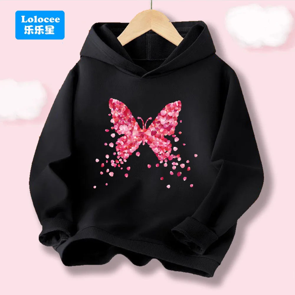 Petal Butterfly Spring Autumn Soft Cotton Hoodies