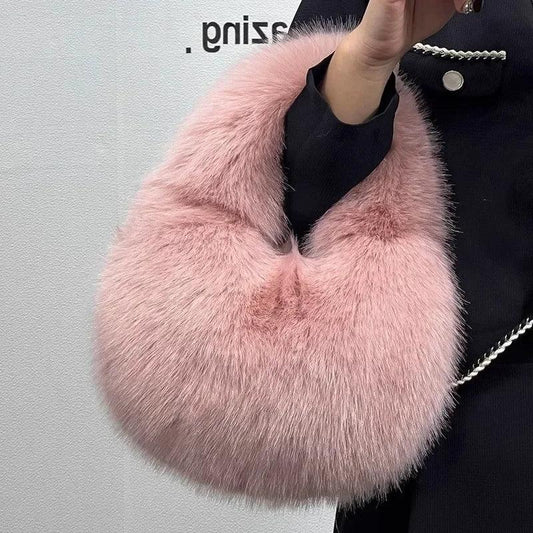 Casual Furry Shoulder Bags