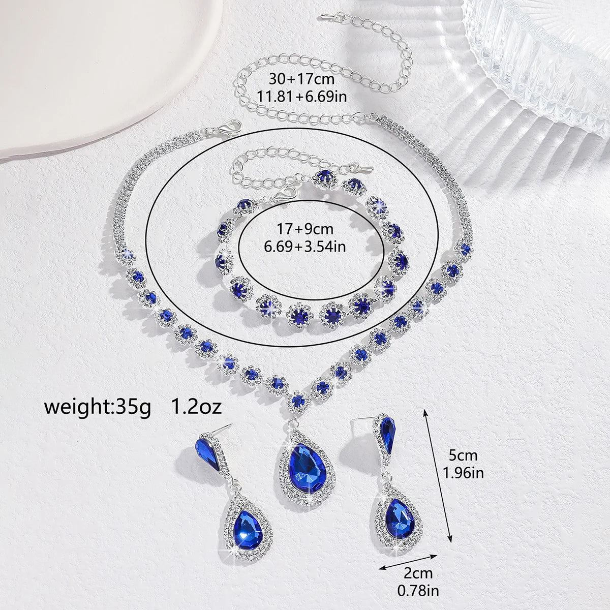 Waterdrop Flower Necklace Jewelry Set