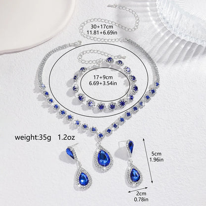 Waterdrop Flower Necklace Jewelry Set