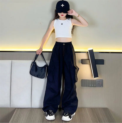 Girls Cargo Loose Workwear Lightweight Pants