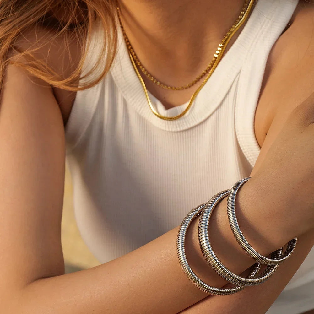 DANA Stainless Steel Flex Snake Cuff Bracelet