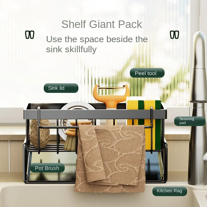 Stainless steel shelf sponge drain rack