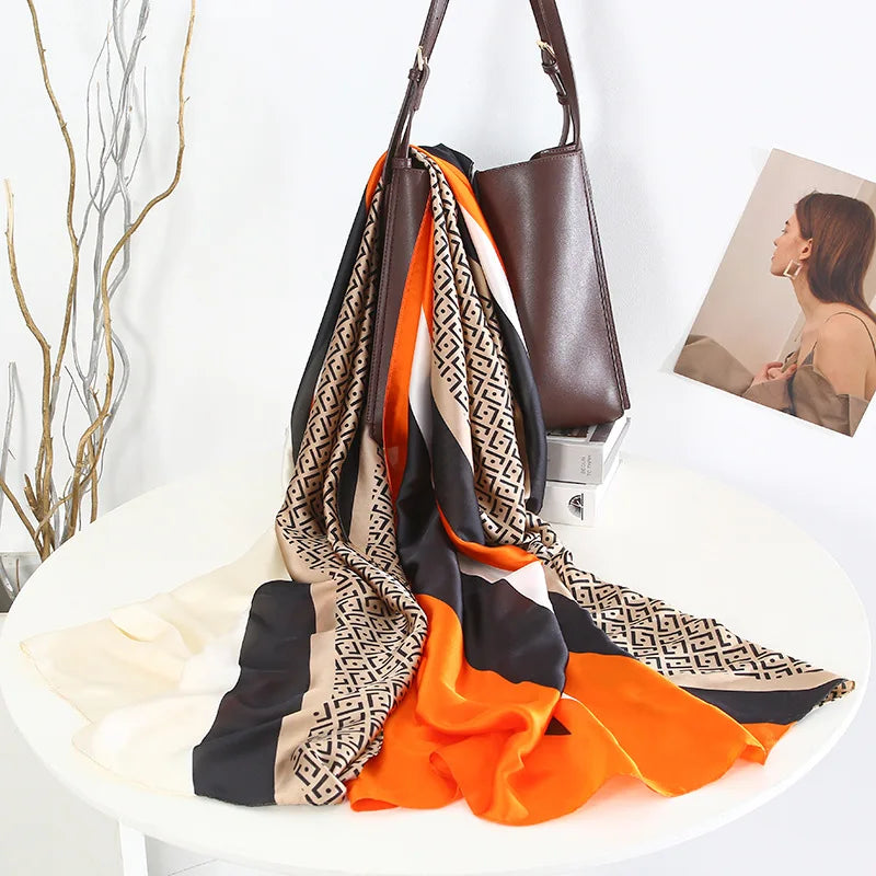 180*90cm Luxury Classic Sun Protection Silk Scarves Silk Shawl
