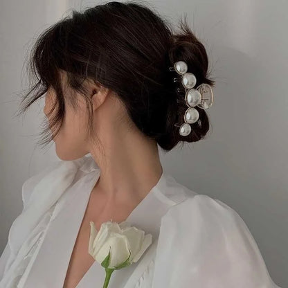 Simulated Pearl Hair Claws Hair Clips