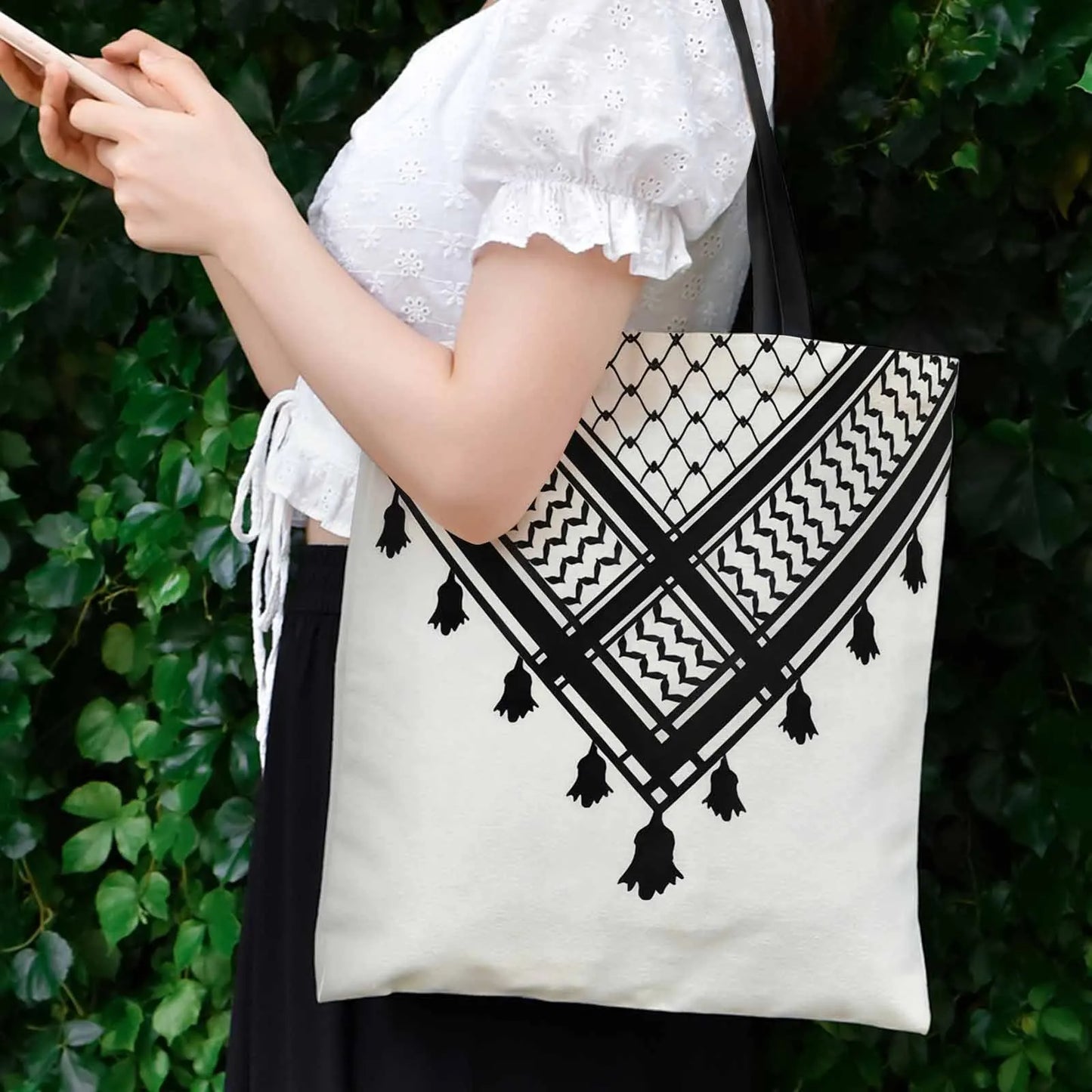Polyester Keffiyeh Scarf Tote Bag
