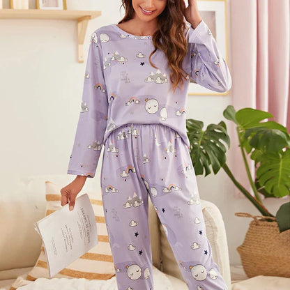 Cartoon Print Pajama Sleepwear Set