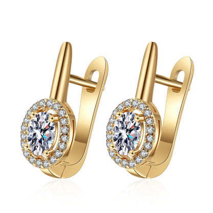 925 Silver Needle Princess Crystal Square Zircon Drop Earrings