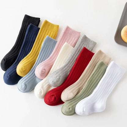 3Pairs/Lot Baby Knee High Soft Cotton Long Sock