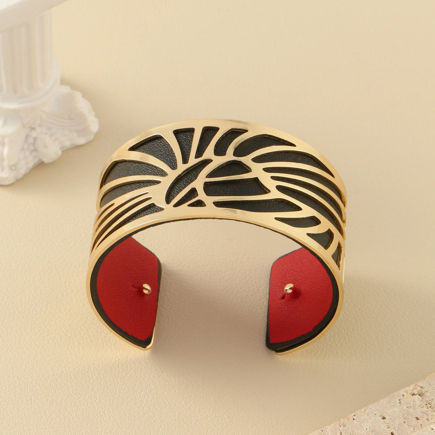 1 set of C-shaped stainless steel gold-plated silver hypoallergenic bracelet