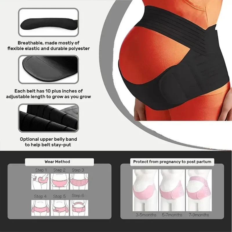 Pregnant Support Belly Band Back Belt Adjustable Waist Maternity Pregnancy