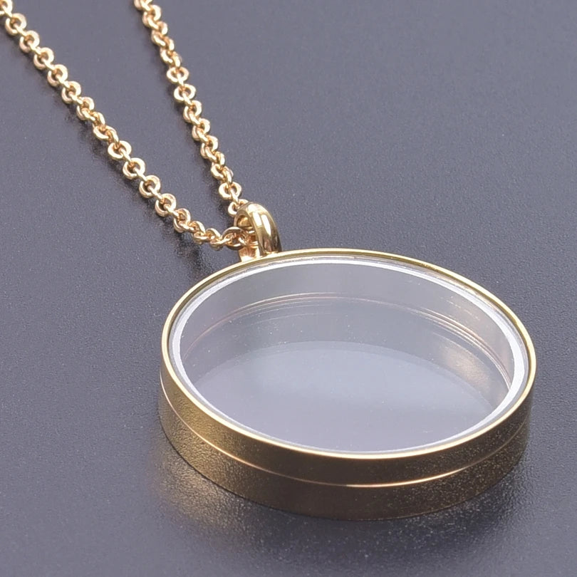 Twist Locket Pendant Photo Floating Charm Necklace