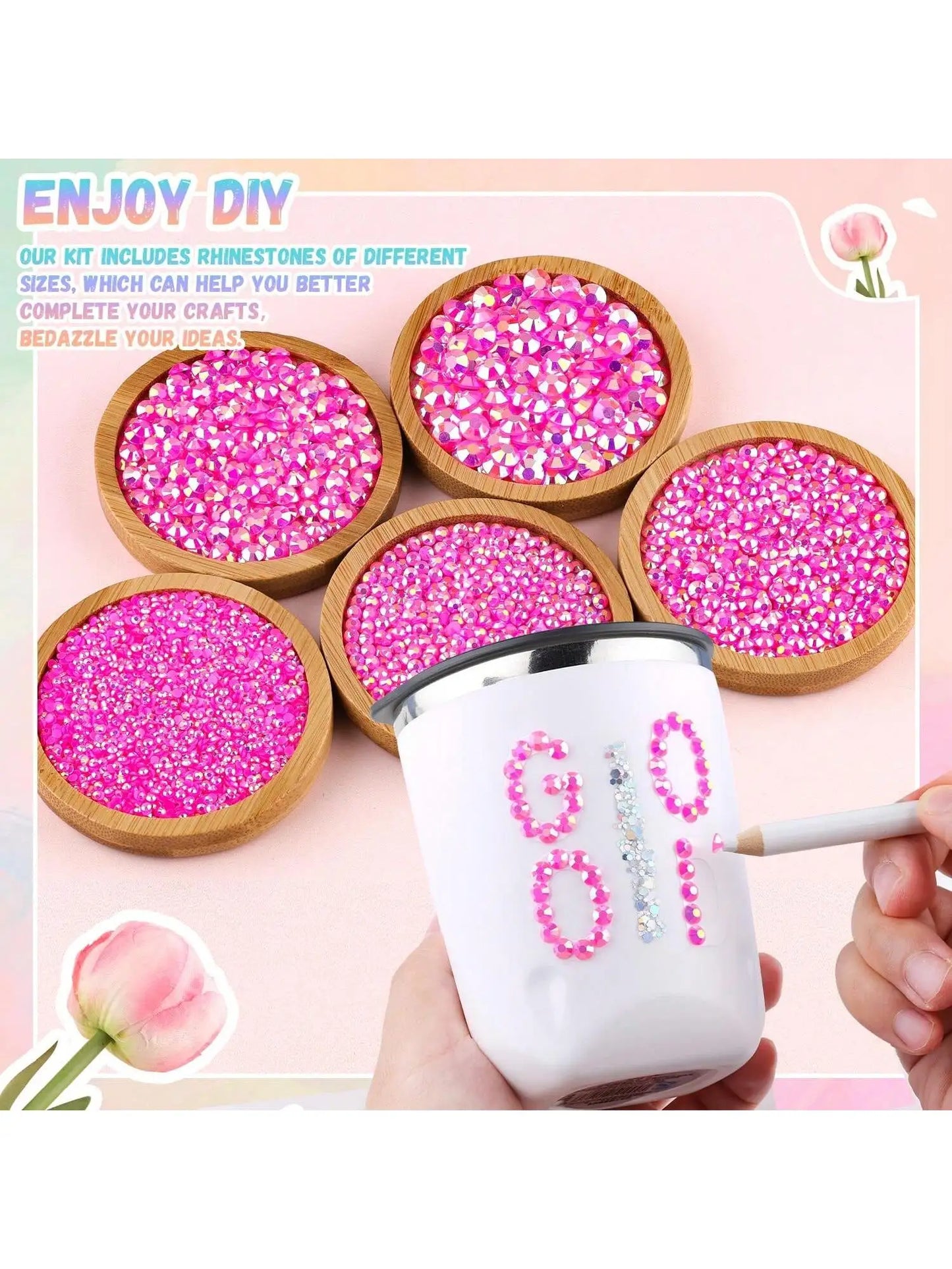 28 grid 3/4/5mm mixed color Jelly/resin drill rhinestone se