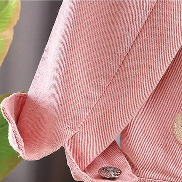 Spring Autumn 1-8Y Toddler Cute Denim Long Sleeve Back Letter Jacket