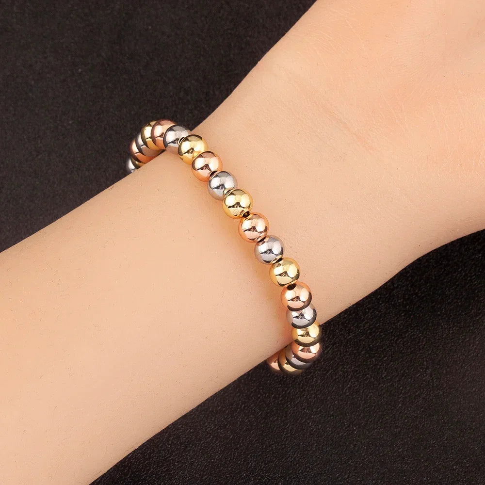 Punk Style Colourful Round Beads Charm Bracelets