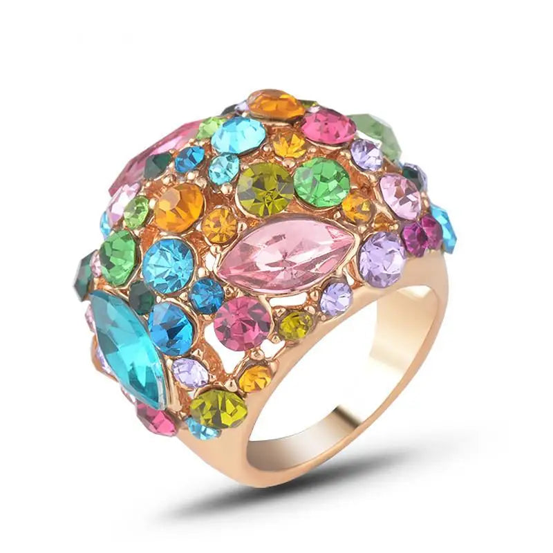 Luxury Vintage Aesthetic Couple Crystal Rings