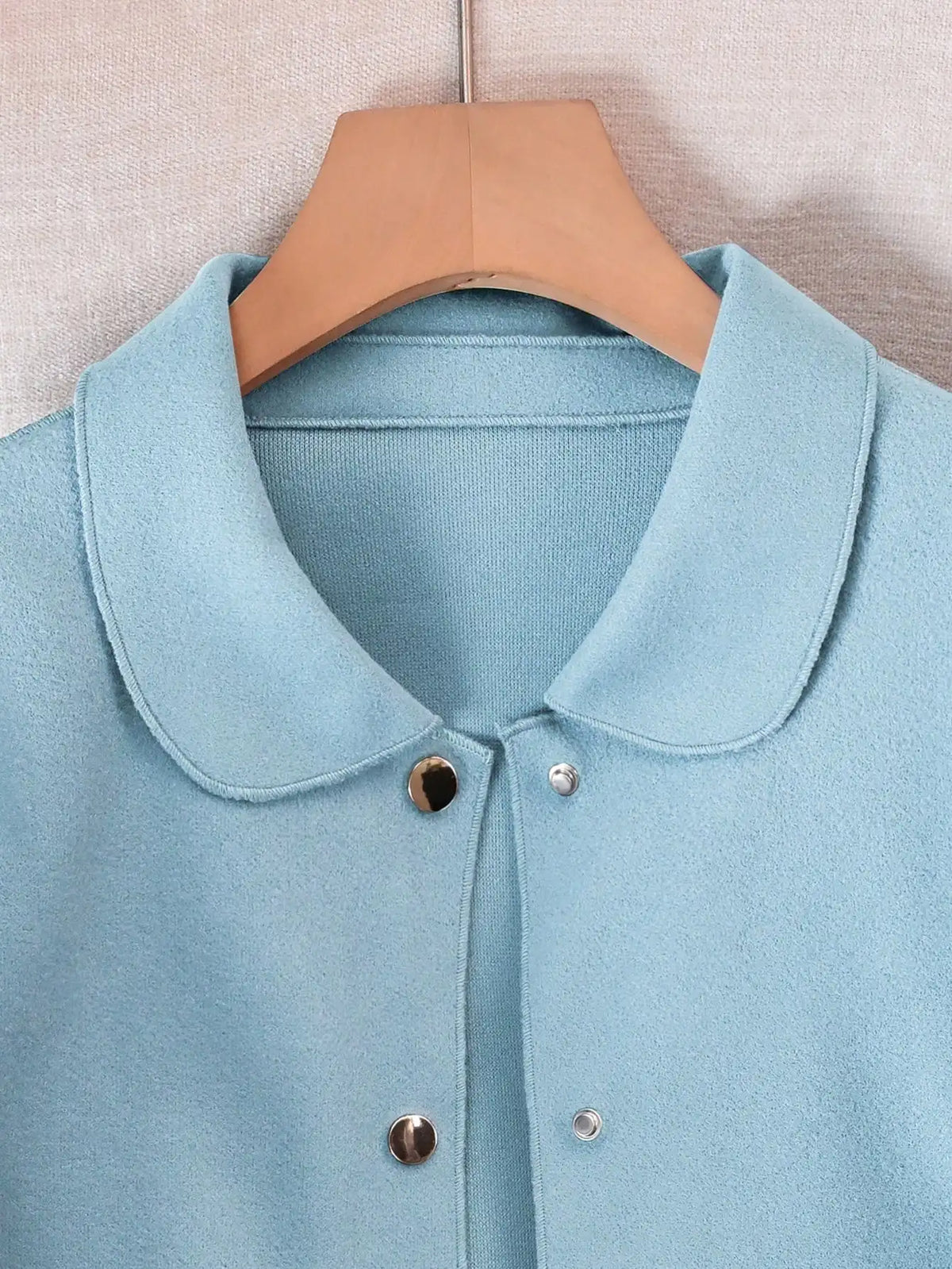 Classic Solid Short Woolen Warm Clothing Button Up Coat