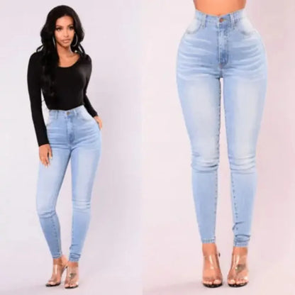 Jeans ajustados de cintura alta elásticos y sexis