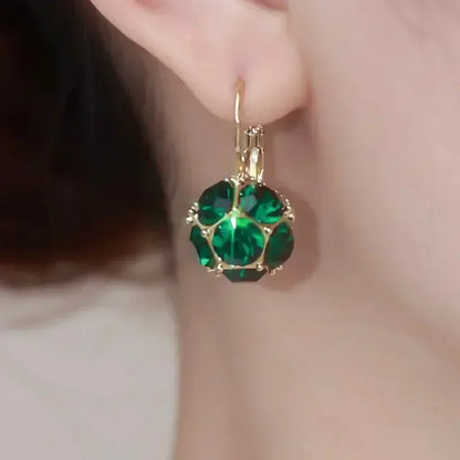 Exaggerated Leaf Flower Hoop Earrings