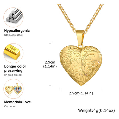 Photo Frame Glossy Stainless Steel Necklaces