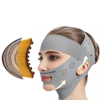 2Piece Lymphatic Face Sculpting Bandage&Massage Brush