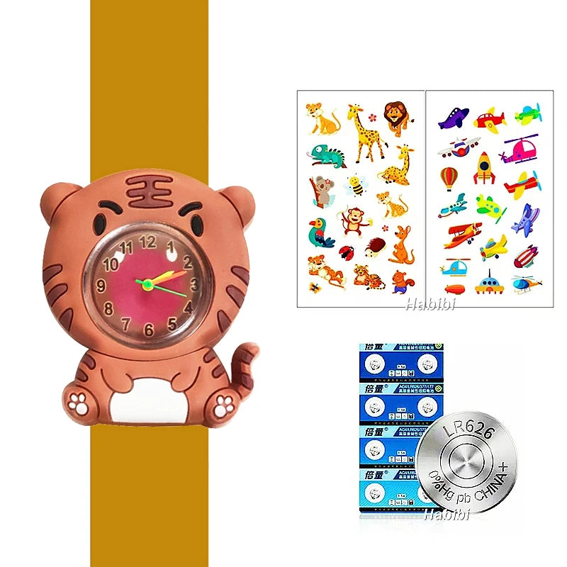 Slap Bracelet Clock Cartoon Kids Watches