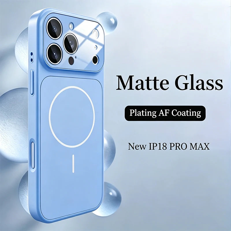 Original Nano Frosted Glass For Magsafe Wireless Charging Phone Case For iPhone  Magnetic Cover