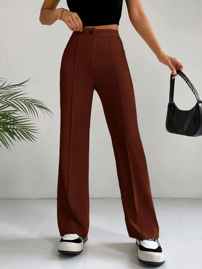 High Waist Straight Leg Pants