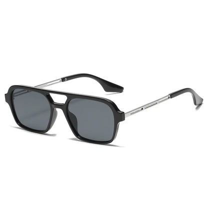 Square Small Frame Double Beam Sunglasses