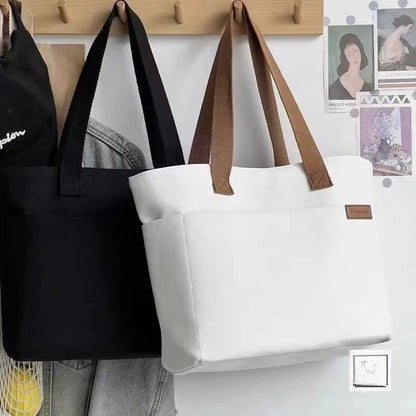 Niche Shoulder Versatile Minimalist Tote Unisex Large Capacity Canvas Handbag