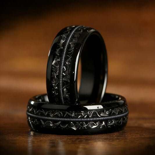 Black Stainless Steel Guitar String Rings