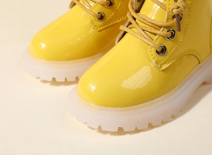 Baby Leather Waterproof Rubber Toddler Boots
