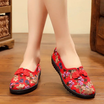 Embroidered Flats Soft Shoes
