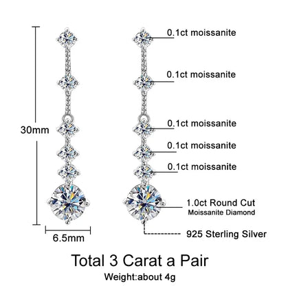 DANA 3ct a Pair Diamond Long Tassel Earring