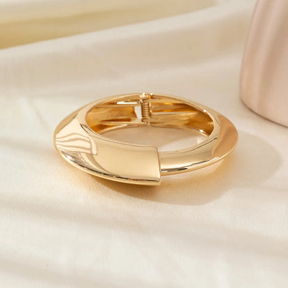 Exaggerated Silver Wide Geometric Irregular Cuff Bangles Punk Open Bangle Chunky Bracelets