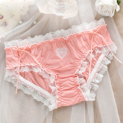 Japanese Style Soft Ice Silk Cute Lovely Sweety Lace Cotton Princess Cosplay Underwear